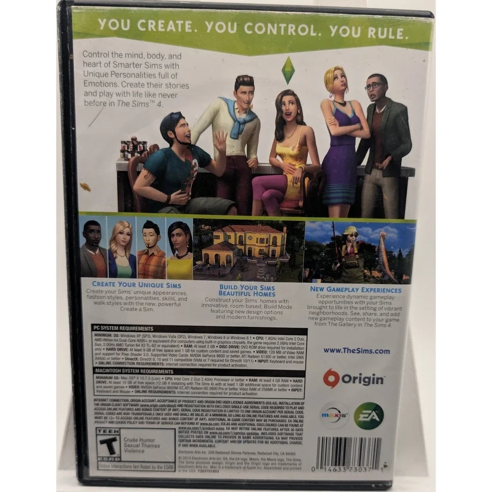 EA Video Game PC Mac The Sims 4 Base Game Life Simulation 2-Disc Set Physical